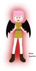 Size: 1039x2058 | Tagged: safe, artist:anime-equestria, character:flutterbat, character:fluttershy, species:bat pony, my little pony:equestria girls, anime, clothing, crossover, fangs, hellsing, hellsing ultimate, race swap, seras victoria, simple background, transparent background, uniform, vampire, wings