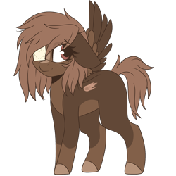 Size: 2048x2048 | Tagged: safe, artist:cinnamontee, oc, oc only, oc:piper, species:pegasus, species:pony, amputee, eyepatch, female, high res, mare, missing limb, missing wing, one winged pegasus, simple background, solo, transparent background