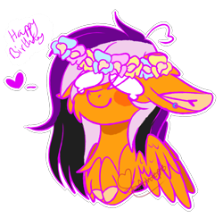 Size: 1949x1906 | Tagged: safe, artist:honeybbear, oc, oc only, oc:sunrise, species:pegasus, species:pony, bust, female, floral head wreath, flower, mare, portrait, simple background, solo, transparent background