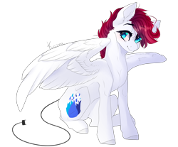 Size: 1910x1580 | Tagged: safe, artist:skimea, oc, oc only, oc:charger, species:pegasus, species:pony, augmented tail, female, mare, simple background, sitting, solo, transparent background