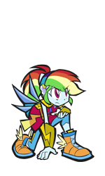 Size: 600x1000 | Tagged: safe, artist:rvceric, character:rainbow dash, episode:super squad goals, g4, my little pony: equestria girls, my little pony:equestria girls, clothing, crystal guardian, crystal wings, female, ponied up, simple background, solo, transparent background