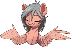 Size: 2496x1660 | Tagged: source needed, useless source url, safe, artist:taneysha, oc, oc only, oc:gearsy septima, species:pegasus, species:pony, bust, eyes closed, female, mare, shrug, simple background, solo, sticker, transparent background, wing gesture, wing hands, wing shrug, ¯\(ツ)/¯