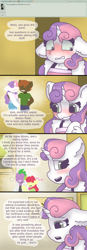 Size: 2124x6135 | Tagged: safe, artist:synnibear03, character:apple bloom, character:button mash, character:spike, character:sweetie belle, oc, oc:ponytale apple bloom, oc:ponytale button mash, oc:ponytale spike, oc:ponytale sweetie belle, species:anthro, comic:ponytale, ship:spikebloom, comic, female, implied canon x oc, implied lesbian, implied oc, implied oc:rossali, implied scootaloo, implied shipping, male, shipping, straight, sweetiemash
