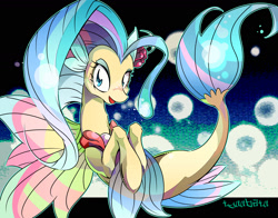 Size: 1600x1255 | Tagged: safe, artist:tyuubatu, character:princess skystar, species:seapony (g4), g4, my little pony: the movie (2017), angler seapony, bioluminescent, female, glow, happy, open mouth, solo