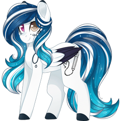 Size: 2048x2048 | Tagged: safe, artist:cinnamontee, oc, oc only, oc:marie pixel, species:pegasus, species:pony, colored wings, female, heterochromia, high res, mare, multicolored wings, simple background, solo, transparent background