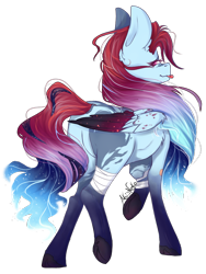 Size: 768x1024 | Tagged: safe, artist:akiiichaos, oc, parent:princess luna, parent:rainbow dash, parents:lunadash, species:pegasus, species:pony, colored wings, female, magical lesbian spawn, mare, multicolored wings, offspring, simple background, solo, tongue out, transparent background