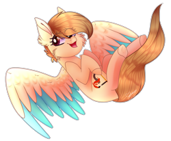Size: 1862x1537 | Tagged: safe, artist:honeybbear, oc, oc:loriane, species:pegasus, species:pony, colored wings, female, mare, multicolored wings, simple background, solo, transparent background, two toned wings