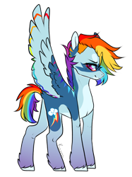 Size: 1212x1623 | Tagged: safe, artist:skimea, character:rainbow dash, species:pegasus, species:pony, alternate design, female, mare, multicolored hair, simple background, solo, transparent background