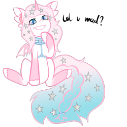 Size: 508x505 | Tagged: safe, artist:dookin, artist:pastel-pony-princess, edit, oc, oc only, species:alicorn, species:bat pony, species:pony, bat pony alicorn, bat pony oc, collar, color edit, colored, curved horn, cute, ear fluff, female, gradient hair, hoof on chin, looking at you, simple background, sitting, slit eyes, socks (coat marking), solo, transparent background, unshorn fetlocks, you mad?