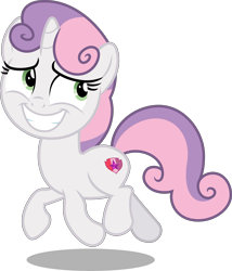 Size: 7408x8665 | Tagged: safe, artist:chrzanek97, character:sweetie belle, species:pony, species:unicorn, episode:hard to say anything, g4, my little pony: friendship is magic, absurd resolution, awkward smile, cute, diasweetes, female, filly, grin, running, simple background, smiling, solo, transparent background, vector