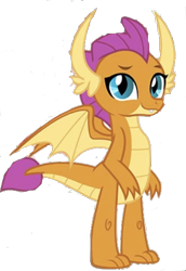 Size: 406x590 | Tagged: safe, artist:php77, edit, edited screencap, editor:php77, screencap, character:smolder, species:dragon, background removed, claws, cropped, dragon wings, dragoness, fangs, female, looking at you, not a vector, simple background, solo, transparent background, wings
