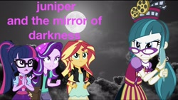Size: 2048x1158 | Tagged: safe, artist:php77, editor:php77, character:juniper montage, character:starlight glimmer, character:sunset shimmer, character:twilight sparkle, character:twilight sparkle (scitwi), species:eqg human, equestria girls:mirror magic, g4, my little pony: equestria girls, my little pony:equestria girls, spoiler:eqg specials, wallpaper