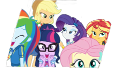Size: 1015x563 | Tagged: safe, artist:php77, edit, edited screencap, editor:php77, screencap, character:applejack, character:fluttershy, character:rainbow dash, character:rarity, character:sunset shimmer, character:twilight sparkle, character:twilight sparkle (scitwi), species:eqg human, equestria girls:rollercoaster of friendship, g4, my little pony: equestria girls, my little pony:equestria girls, background removed, simple background, transparent background