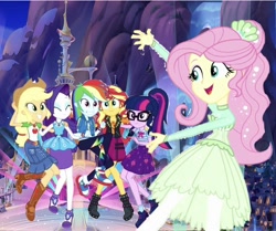Size: 1370x1148 | Tagged: dead source, safe, artist:php77, editor:php77, character:applejack, character:fluttershy, character:rainbow dash, character:rarity, character:sunset shimmer, character:twilight sparkle, character:twilight sparkle (scitwi), species:eqg human, episode:so much more to me, g4, my little pony: equestria girls, my little pony:equestria girls, canterlot, converse, shoes, wallpaper