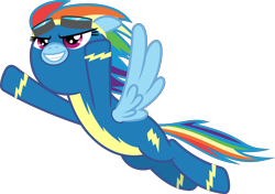 Size: 8000x5633 | Tagged: safe, artist:chrzanek97, character:rainbow dash, absurd resolution, clothing, female, flying, goggles, simple background, solo, transparent background, uniform, vector, wonderbolts, wonderbolts uniform