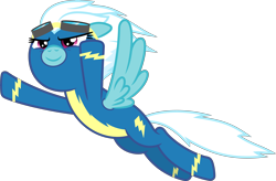 Size: 8000x5257 | Tagged: safe, artist:chrzanek97, character:fleetfoot, absurd resolution, clothing, female, flying, goggles, simple background, solo, transparent background, uniform, vector, wonderbolts, wonderbolts uniform