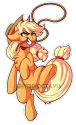 Size: 1764x2898 | Tagged: safe, artist:shyshyoctavia, character:applejack, species:earth pony, species:pony, clothing, cowboy hat, female, hat, lasso, mare, mouth hold, rope, simple background, solo, transparent background