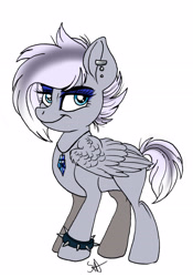 Size: 2768x3956 | Tagged: safe, artist:celestial-rainstorm, oc, oc:ophelia moon, parent:double diamond, parent:night glider, parents:nightdiamond, species:pegasus, species:pony, female, filly, offspring, simple background, solo, white background