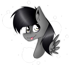 Size: 478x455 | Tagged: safe, artist:chazmazda, oc, oc only, species:pegasus, species:pony, blep, bust, commission, flat color, head shot, highlight, male, portrait, shade, shading, silly, simple background, solo, tongue out, transparent background, wings
