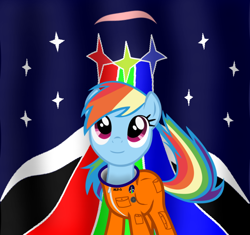 Size: 632x594 | Tagged: safe, artist:eagle1division, character:rainbow dash, astrodash, astronaut, clothing, female, solo, space suit
