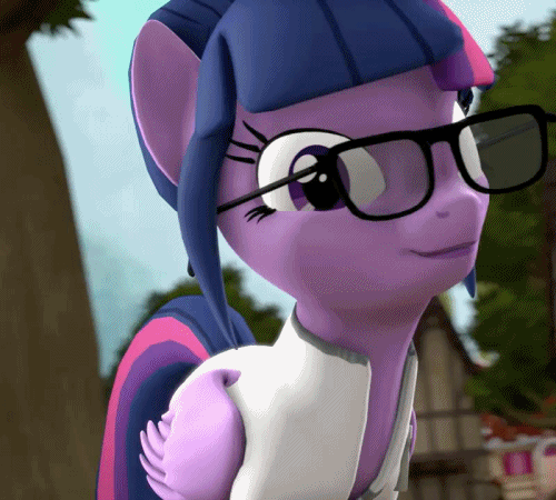 Size: 500x450 | Tagged: safe, artist:argodaemon, character:twilight sparkle, character:twilight sparkle (scitwi), species:alicorn, species:pony, 3d, alicornified, animated, clothing, creepy, female, gif, glasses, grin, lab coat, looking at you, mad scientist, mad scientist grin, mare, nightmare fuel, race swap, rapeface, scitwilicorn, smiling, solo, source filmmaker, staring into your soul, this will end in science, twilight snapple