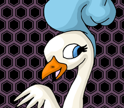 Size: 480x416 | Tagged: safe, artist:mojo1985, character:pluma, species:bird, g1, my little pony 'n friends, abstract background, honeycomb (structure), penna, pluma