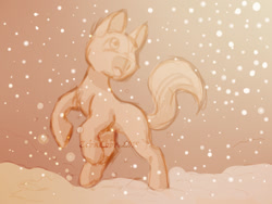 Size: 800x600 | Tagged: safe, artist:zobaloba, oc, species:pony, advertisement, any gender, any species, auction, commission, happy, simple background, sketch, snow, solo, your character here