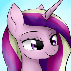 Size: 500x500 | Tagged: safe, artist:dashy21, character:princess cadance, species:alicorn, species:pony, bust, female, mare, portrait, smiling, solo