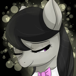 Size: 1000x1000 | Tagged: safe, artist:dashy21, character:octavia melody, species:earth pony, species:pony, bust, female, one eye closed, portrait, solo