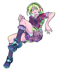 Size: 1200x1435 | Tagged: safe, artist:tyuubatu, character:lemon zest, my little pony:equestria girls, clothing, crystal prep academy uniform, female, looking at you, school uniform, simple background, solo, transparent background