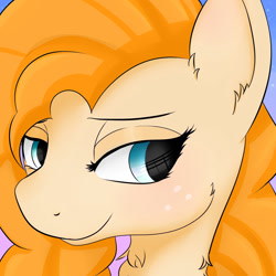 Size: 1000x1000 | Tagged: safe, artist:dashy21, character:pear butter, species:earth pony, species:pony, bust, female, freckles, mare, smiling, solo