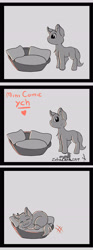 Size: 2000x5402 | Tagged: safe, artist:zobaloba, oc, species:pony, advertisement, auction, bed, comic, commission, funny, sketch, sleeping, solo, your character here