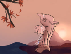 Size: 800x600 | Tagged: safe, artist:zobaloba, oc, species:pony, advertisement, auction, background pony, beautiful, calm, commission, nature, peaceful, relaxing, sketch, solo, sunset, your character here