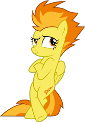 Size: 4547x6463 | Tagged: safe, artist:chrzanek97, character:spitfire, species:pegasus, species:pony, episode:newbie dash, g4, my little pony: friendship is magic, absurd resolution, bipedal, bipedal leaning, cool, crossed hooves, female, leaning, mare, raised eyebrow, simple background, smiling, smirk, solo, transparent background, vector