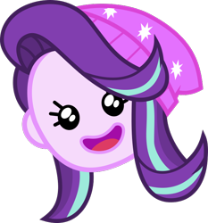 Size: 614x660 | Tagged: safe, artist:anime-equestria, derpibooru original, character:starlight glimmer, episode:game stream, g4, my little pony: equestria girls, my little pony:equestria girls, spoiler:eqg series (season 2), beanie, clothing, cute, emoji, female, glimmerbetes, hat, head only, open mouth, simple background, transparent background, vector
