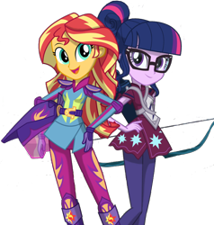 Size: 1946x2048 | Tagged: safe, artist:php77, editor:php77, character:sunset shimmer, character:twilight sparkle, character:twilight sparkle (scitwi), species:eqg human, equestria girls:friendship games, g4, my little pony: equestria girls, my little pony:equestria girls
