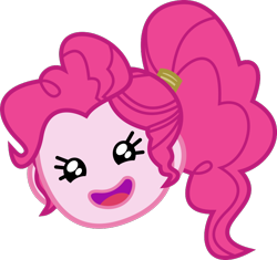Size: 778x732 | Tagged: safe, artist:anime-equestria, derpibooru original, character:pinkie pie, episode:game stream, g4, my little pony: equestria girls, my little pony:equestria girls, spoiler:eqg series (season 2), adorable face, alternate hairstyle, beautiful, cute, dawwww, diapinkes, emoji, female, happy, head only, open mouth, ponytail, pretty, smiling, solo