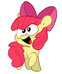 Size: 321x381 | Tagged: safe, artist:pinkiespresent, character:apple bloom, species:pony, adorabloom, cartoony, cross-eyed, cute, female, solo