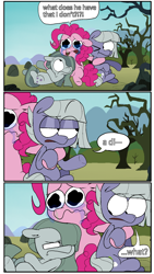 Size: 1080x1920 | Tagged: safe, artist:pinkiespresent, derpibooru original, character:limestone pie, character:marble pie, character:pinkie pie, species:earth pony, species:pony, episode:the maud couple, g4, my little pony: friendship is magic, ..., :t, annoyed, chibi, comic, crying, dialogue, eye clipping through hair, eye contact, female, floppy ears, frown, glare, hair over one eye, hug, lidded eyes, looking at each other, looking up, marble pie is not amused, mare, on back, one eye closed, open mouth, pie sisters, rock farm, sad, siblings, sisters, sitting, snot, speech bubble, teary eyes, text, unamused, underhoof, wavy mouth, wide eyes, wink