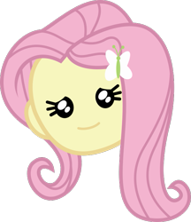 Size: 651x755 | Tagged: safe, artist:anime-equestria, derpibooru original, character:fluttershy, episode:game stream, g4, my little pony: equestria girls, my little pony:equestria girls, spoiler:eqg series (season 2), cute, emoji, hairpin, head only, shyabetes, simple background, smiling, transparent background, vector