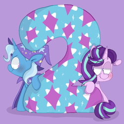 Size: 914x914 | Tagged: safe, artist:pinkiespresent, character:starlight glimmer, character:trixie, species:pony, species:unicorn, season 9, countdown, duo, hype, looking at each other, season 9 countdown, smiling