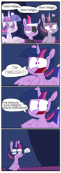 Size: 672x1920 | Tagged: safe, artist:pinkiespresent, character:mean twilight sparkle, character:tree of harmony, character:treelight sparkle, character:twilight sparkle, character:twilight sparkle (alicorn), character:twilight sparkle (scitwi), character:twilight sparkle (unicorn), species:alicorn, species:pony, species:unicorn, episode:the mean 6, equestria girls:spring breakdown, g4, my little pony: equestria girls, my little pony: friendship is magic, my little pony:equestria girls, spoiler:eqg series (season 2), clone, comic, dialogue, equestria girls ponified, eyepatch, future twilight, multeity, opposite day, parody, ponidox, ponified, self ponidox, sparkle sparkle sparkle, spongebob squarepants, tree of harmony, treelight sparkle, twolight, unicorn sci-twi