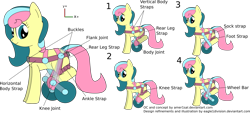 Size: 2433x1103 | Tagged: safe, artist:eagle1division, oc, oc only, oc:knitwise, species:pony, awesome in hindsight, harness, hilarious in hindsight, simple background, tack, transparent background, wheel, wheelchair