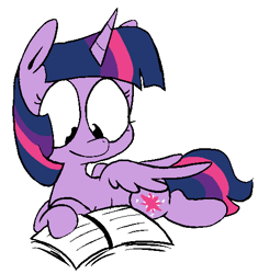 Size: 480x510 | Tagged: safe, artist:pinkiespresent, character:twilight sparkle, character:twilight sparkle (alicorn), species:alicorn, species:pony, book, cute, female, mare, prone, reading, simple background, solo, twiabetes, white background