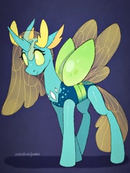 Size: 1536x2047 | Tagged: safe, artist:incendiaryboobs, character:queen chrysalis, species:changeling, species:reformed changeling, cute, cutealis, female, purified chrysalis, solo