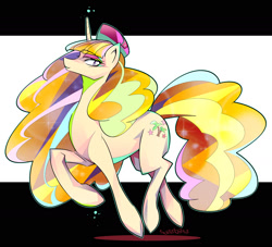Size: 1600x1450 | Tagged: safe, artist:tyuubatu, character:tropical dream, species:pony, species:unicorn, background pony, clothing, female, hat, mare, profile, smiling, solo