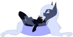 Size: 3900x2000 | Tagged: safe, artist:honeybbear, oc, oc:gloss, species:pegasus, species:pony, coconut, female, food, mare, simple background, solo, transparent background