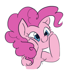 Size: 267x272 | Tagged: safe, artist:drawbauchery, character:pinkie pie, species:pony, bust, cheek squish, chest fluff, cute, diapinkes, female, mare, portrait, simple background, solo, squishy cheeks, weapons-grade cute, white background