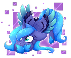 Size: 3160x2580 | Tagged: safe, artist:minelvi, artist:xxmelody-scribblexx, character:princess luna, species:pony, colored wings, cute, female, filly, high res, lunabetes, multicolored wings, solo, wings, woona, younger