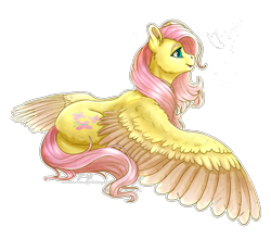 Size: 2814x2478 | Tagged: safe, artist:gaelledragons, character:fluttershy, species:pegasus, species:pony, butt, butterfly, cute, female, flutterbutt, looking at something, mare, plot, shyabetes, simple background, smiling, solo, transparent background, white outline